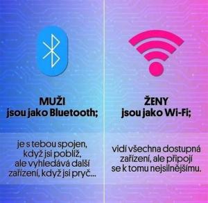 Muži jsou jako Bluetooth, ženy jako Wi-Fi
