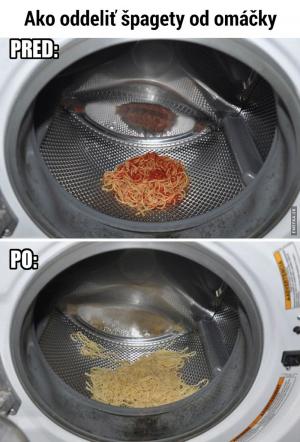 Jak oddělit špagety od omáčky