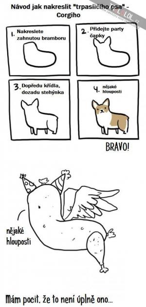 Jak nakreslit trpasličího psa