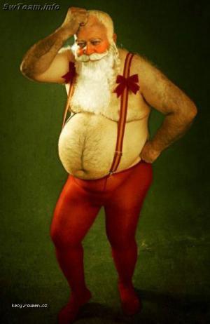 Santa se nevejde do kostymu