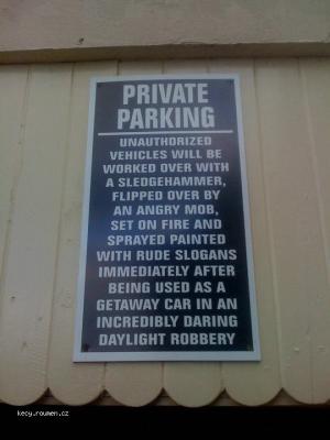private parking warning