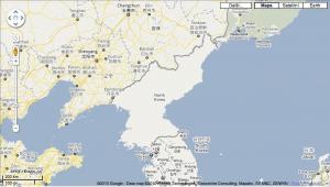 severni korea na googlemaps