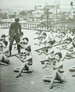 Japanese Girls Rifle Training
