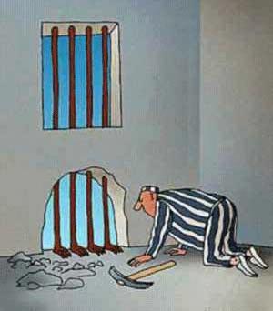 Když se snaží vězeň utéct z vězení