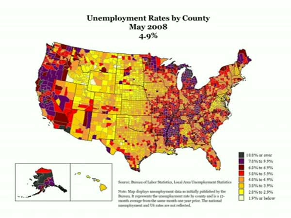 Hospodářská krize - Nezaměstnanost v USA