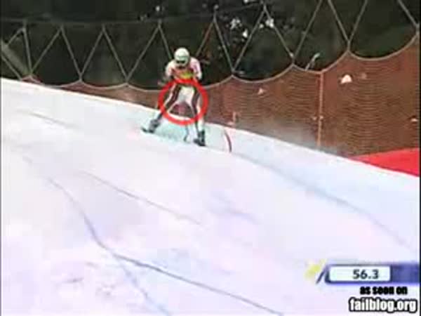 Lyžování - Slalom - Kuriozní nehoda
