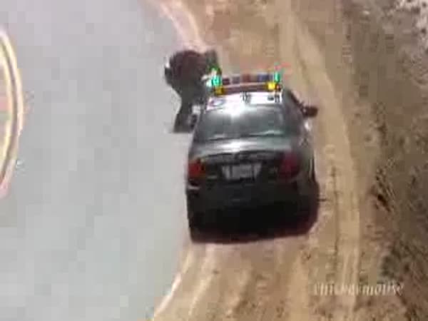 Nehoda - Motorkář se lekl Policie