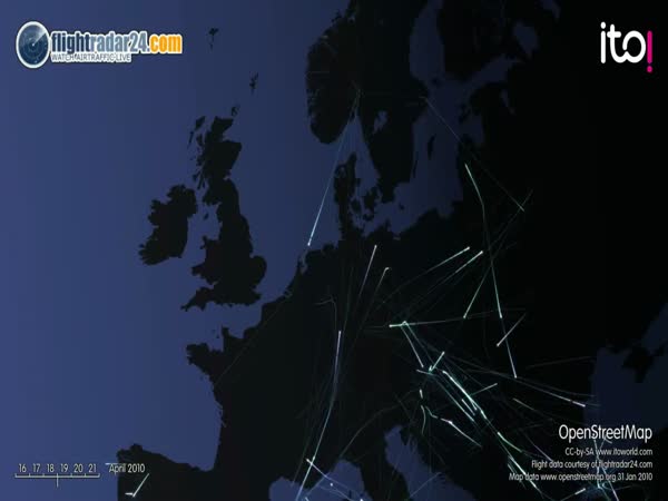 Omezený letecký provoz nad Evropou [animace]