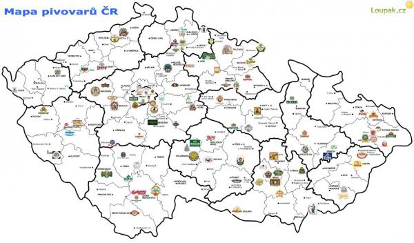 Pivní mapa České republiky