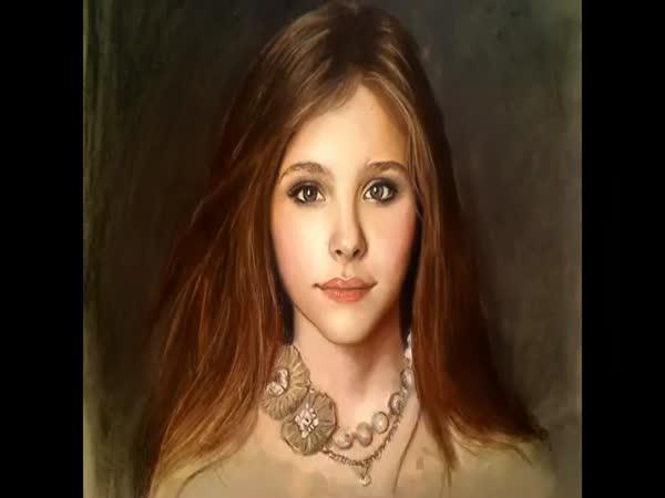 Malování obrazu dívky