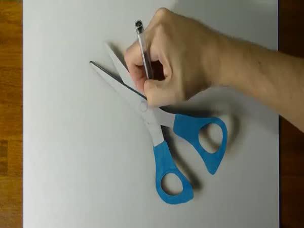 Borec - Namalované 3D nůžky