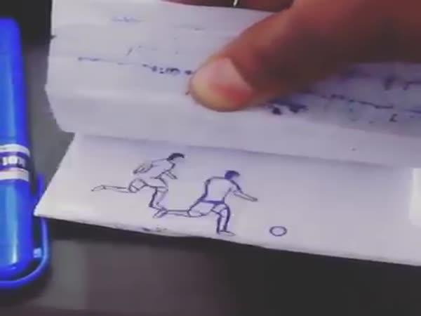 Messi - Kreslená animace v notesu