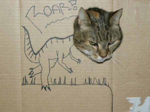 GALERIE - Výroba dinosaura z kartonu a kočky? 