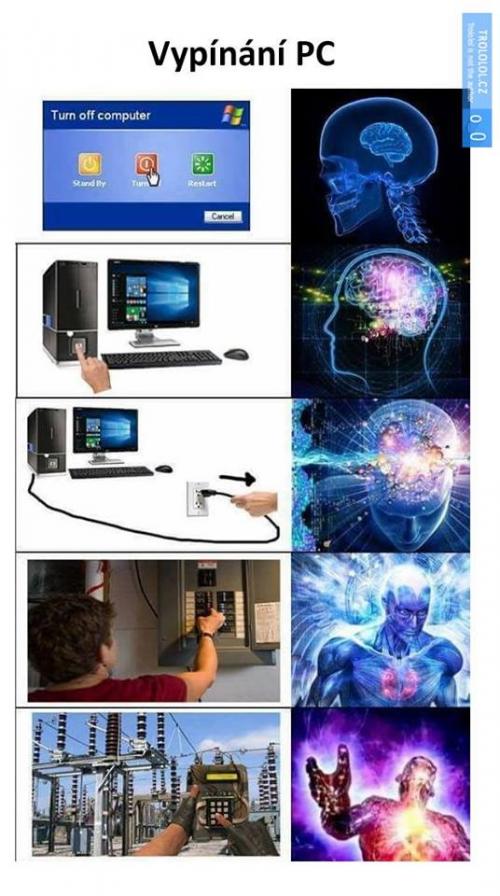 Vyppínání PC