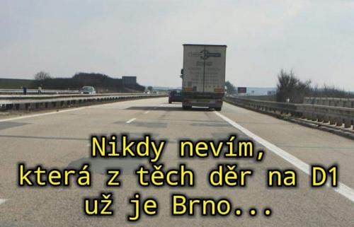  Díry na D1 ve směru Brno 