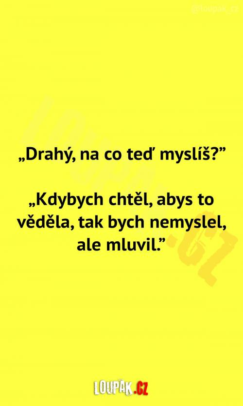 Na co teď asi myslí její muž?