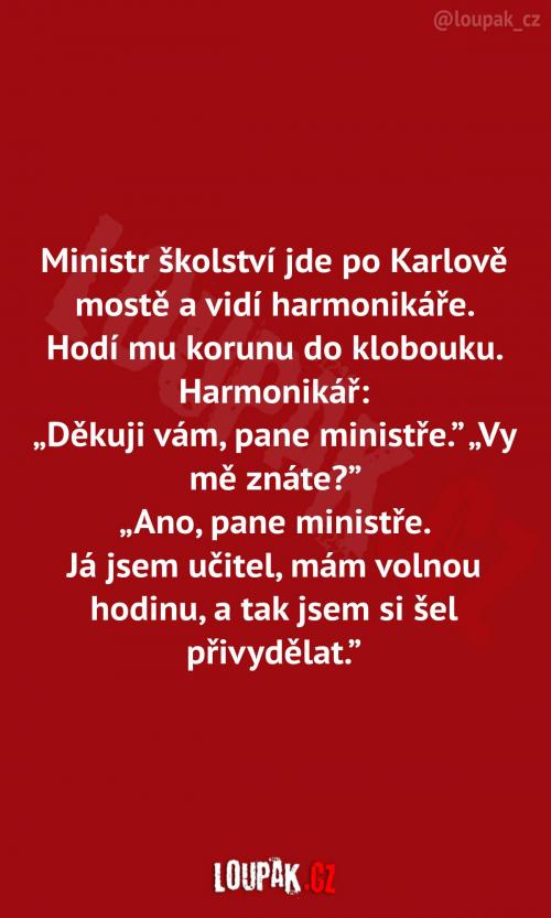  Ministr školství na Karlově mostě 