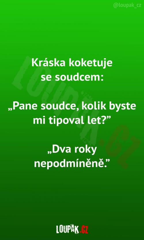  Mladá kráska flirtuje se soudcem 