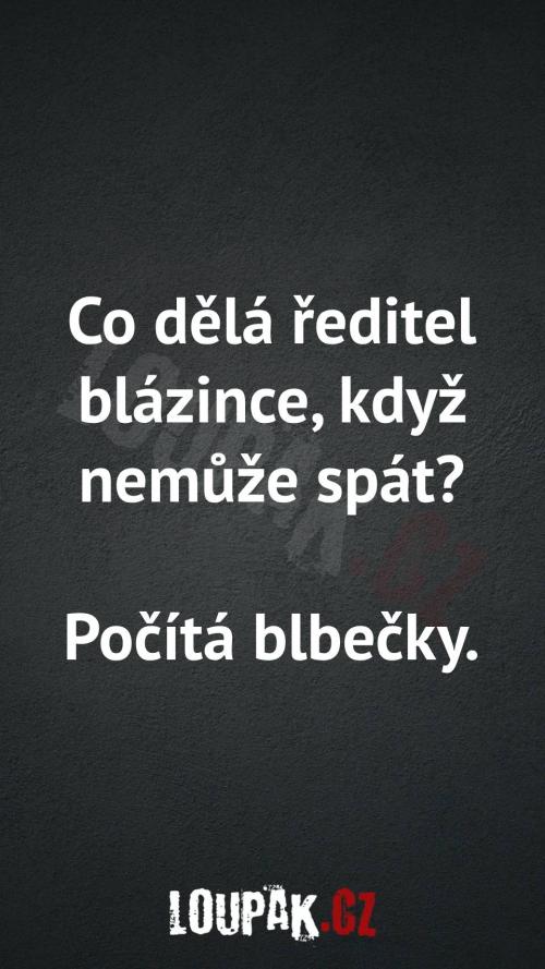  Co dělá ředitel blázince, když nemůže spát 