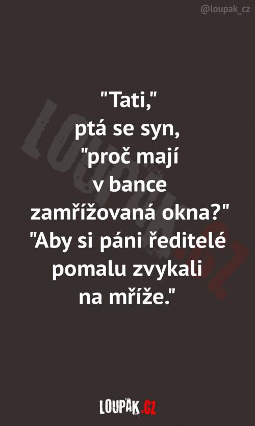  Proč mají v bance zamřížovaná okna? 