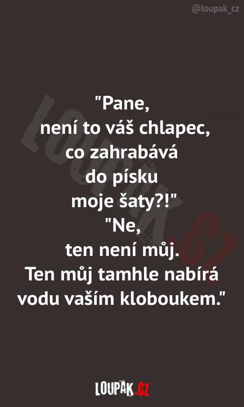 Pán asi omylem zabloudil na dětské hřiště Pán asi omylem zabloudil na dětské hřiště
