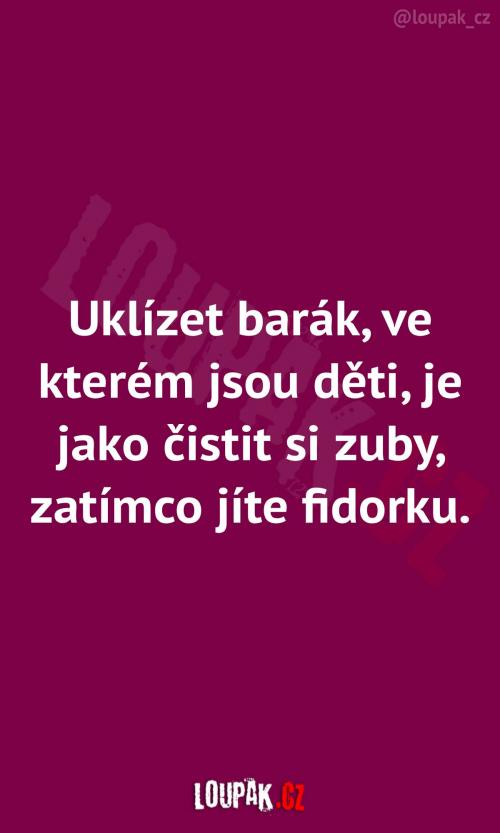  Úklid baráku s dětmi 