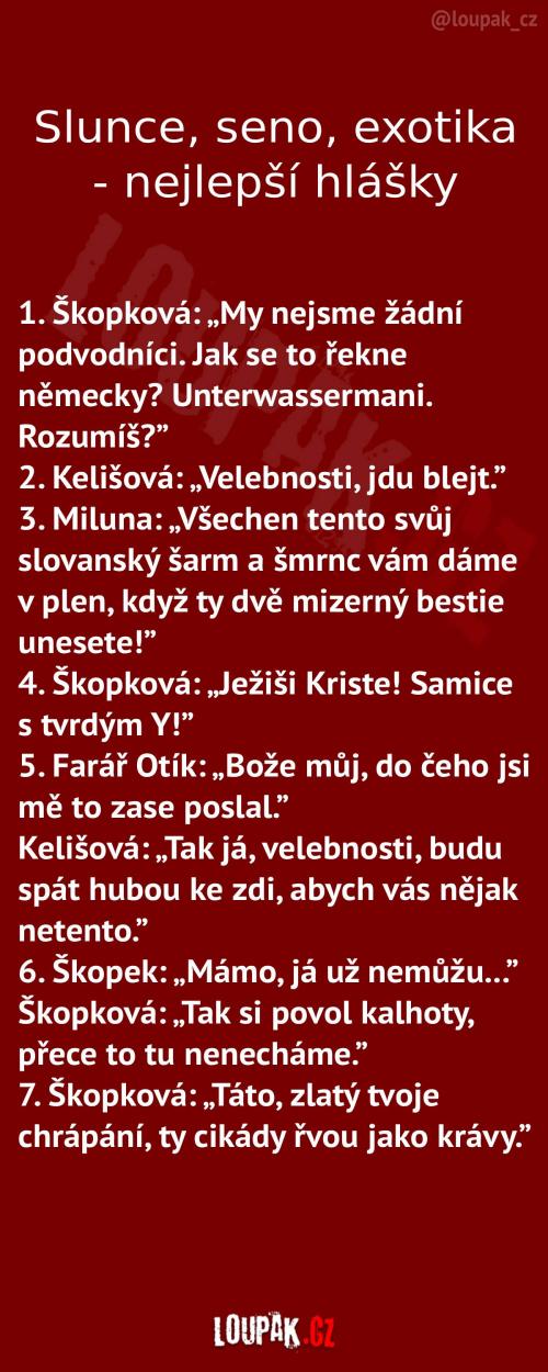  Slunce, seno, exotika - nejlepší hlášky 