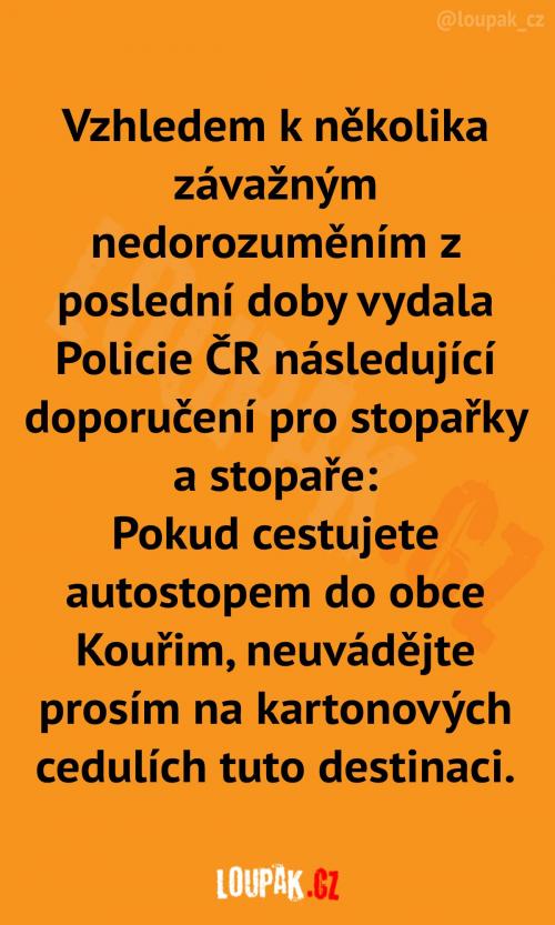 Upozornění Policie ČR 