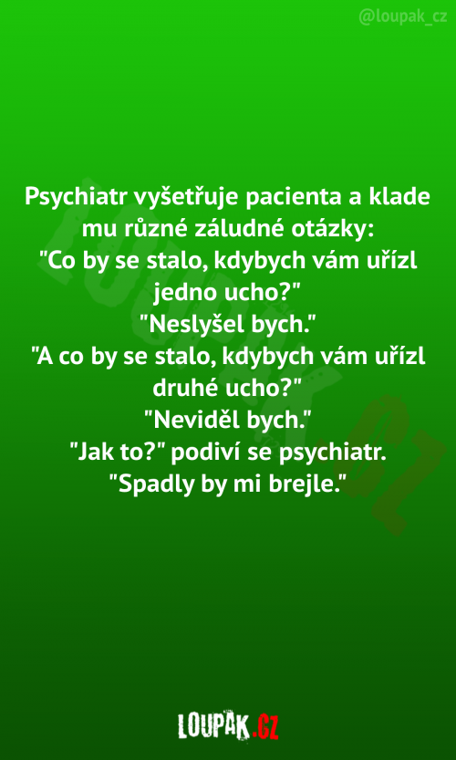 Psychiatr vyšetřuje pacienta