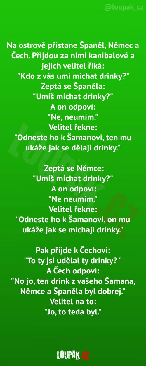  Španěl, Němec a Čech míchají drinky 