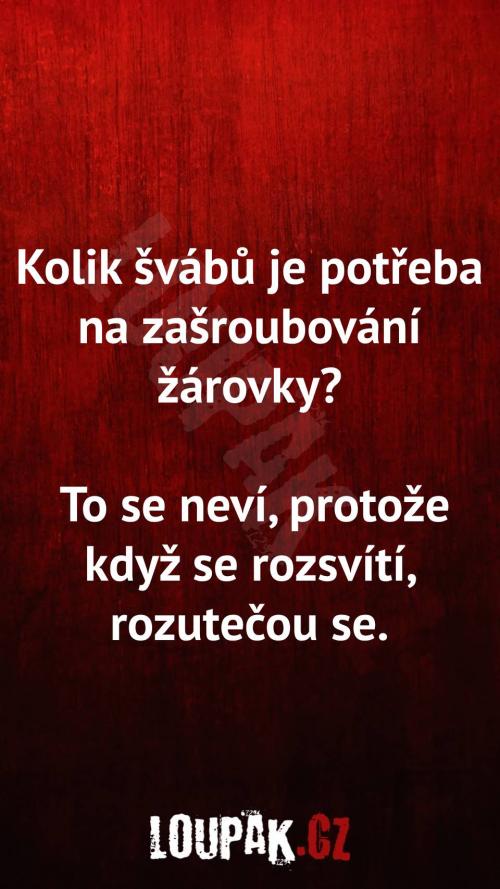  Kolik švábů je potřeba na zašroubování žárovky 