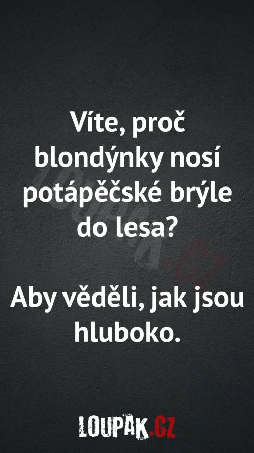  Proč blondýnky nosí potápěčské brýle do lesa 