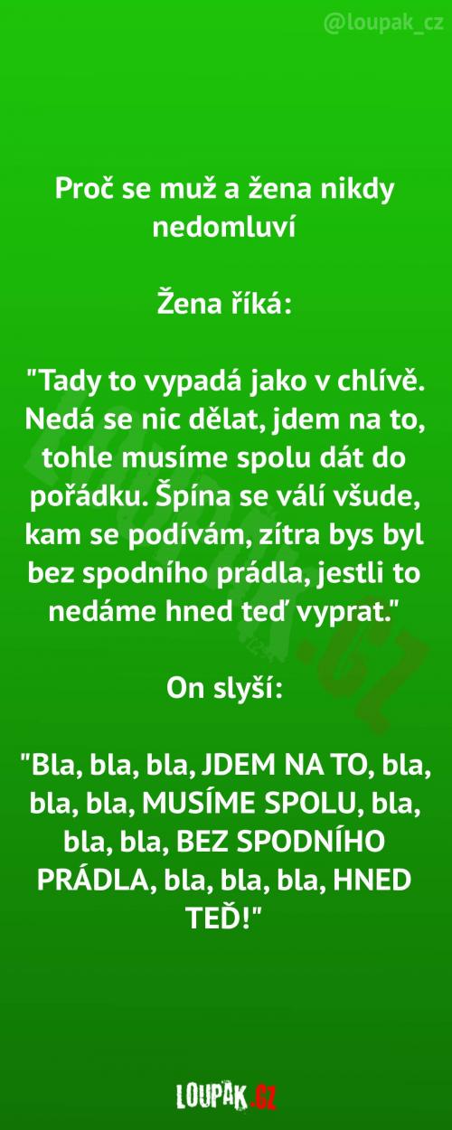  Proč se muž a žena nikdy nedomluví 