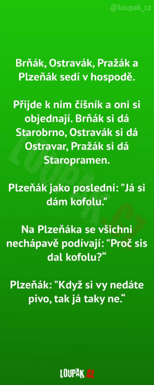 Čtyři týpci z různých částí Česka v hospodě Čtyři týpci z různých částí Česka v hospodě