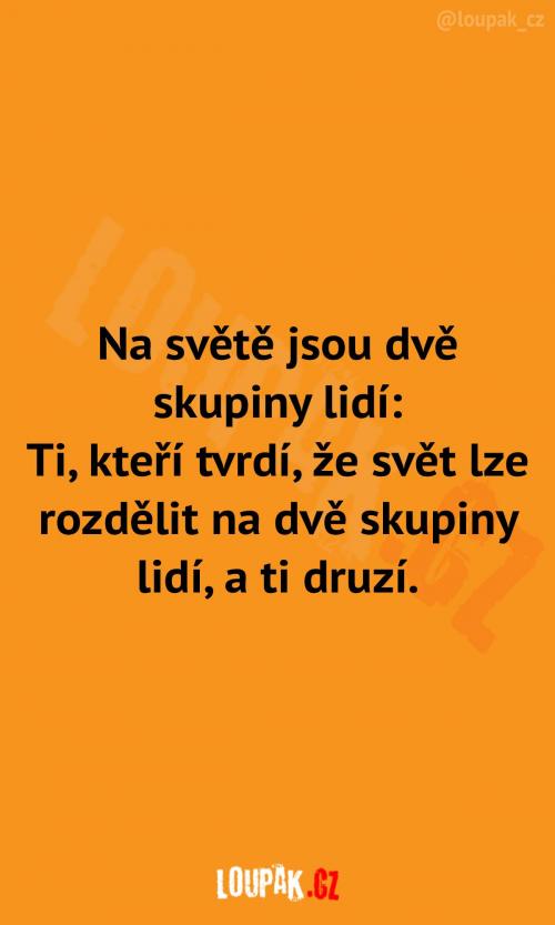 Jak se dělí lidé na světě