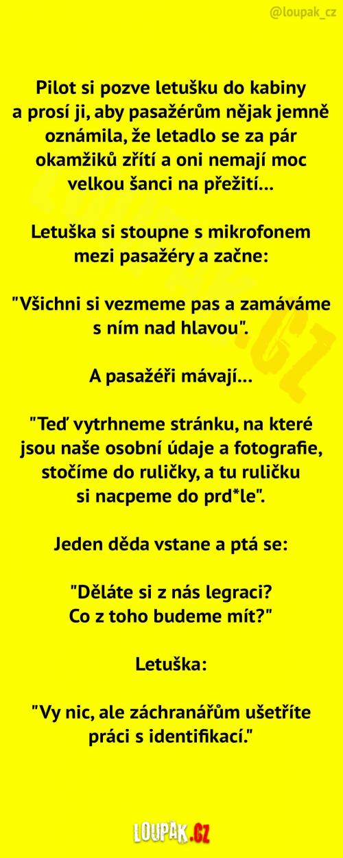 Nouzový stav v letadle Nouzový stav v letadle