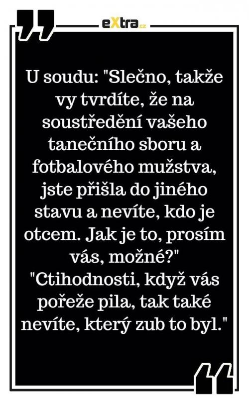 Slečno, takže vy tvrdíte, že ...