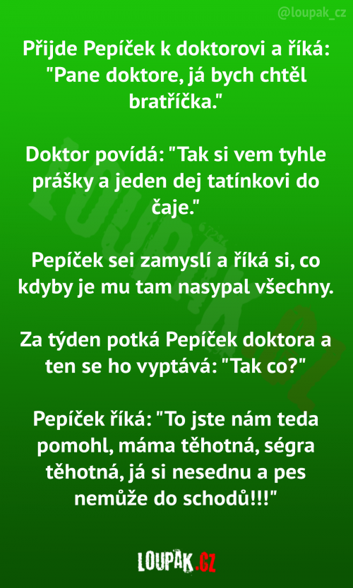  Přijde Pepíček k doktorovi a říká 