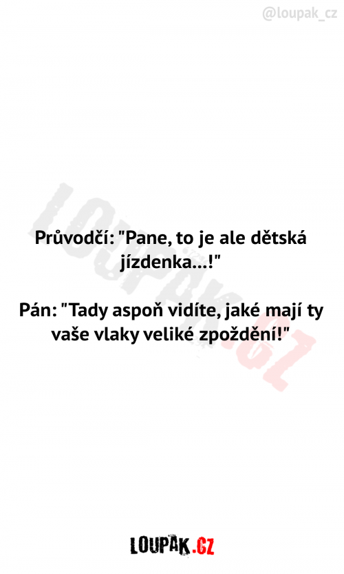  Pán s dětskou jízdenkou ve vlaku 