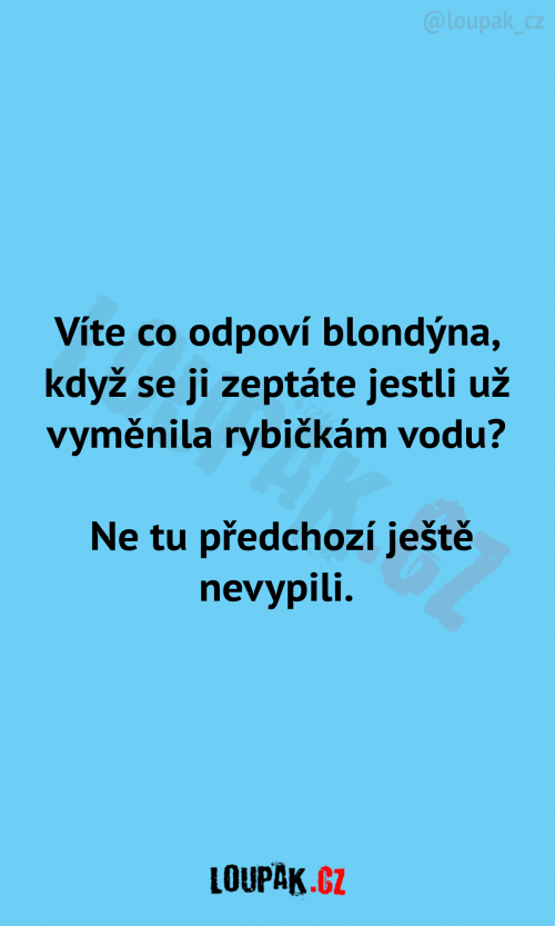  Víte co odpoví blondýna když… 