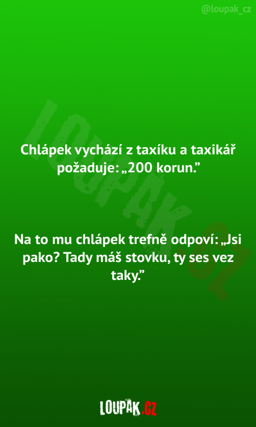  Chlápek vychází z taxíku 