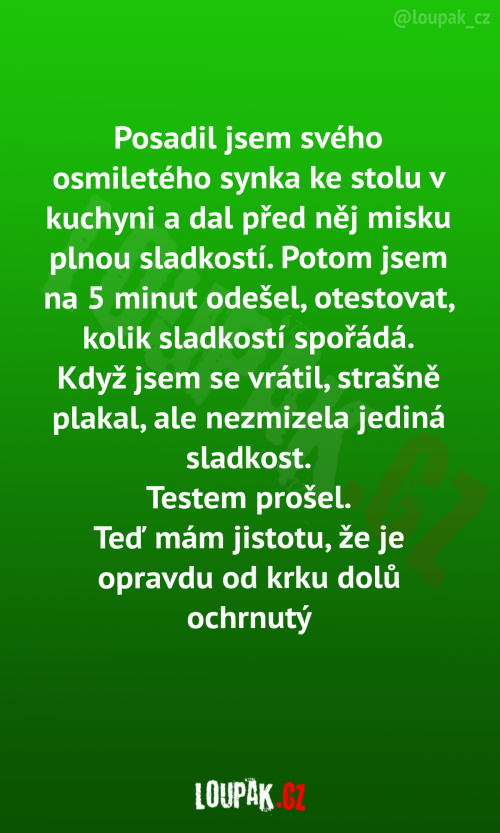  Posadil jsem svého osmiletého syna 