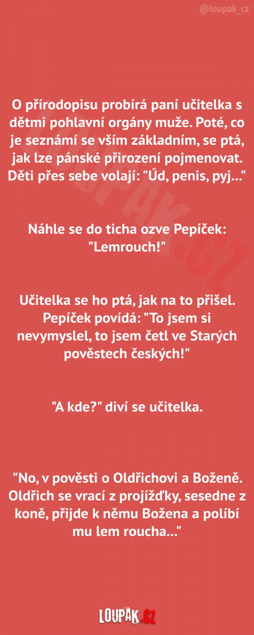  O přírodopisu probírá učitelka 