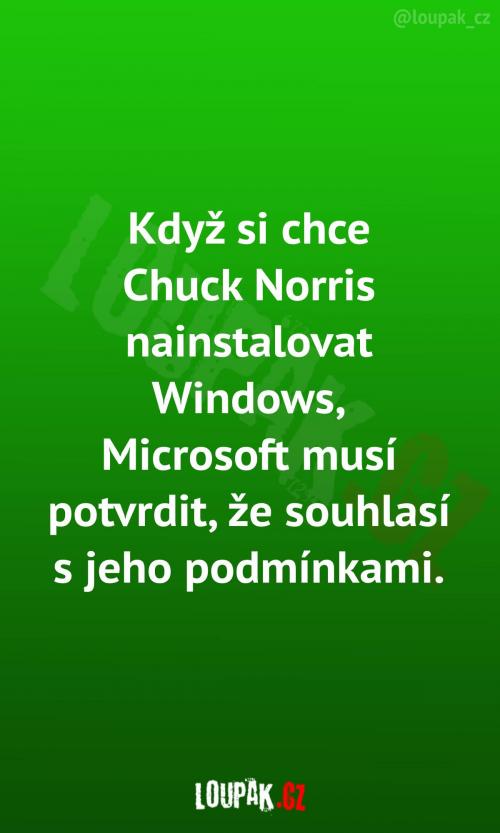  Když si chce Chuck nainstalovat Windows 
