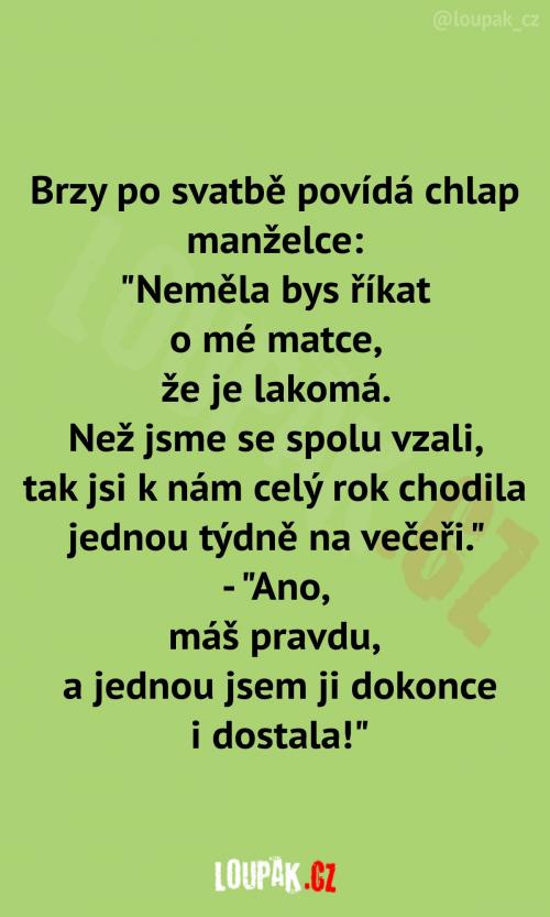 Novomanžel vyčítá manželce: