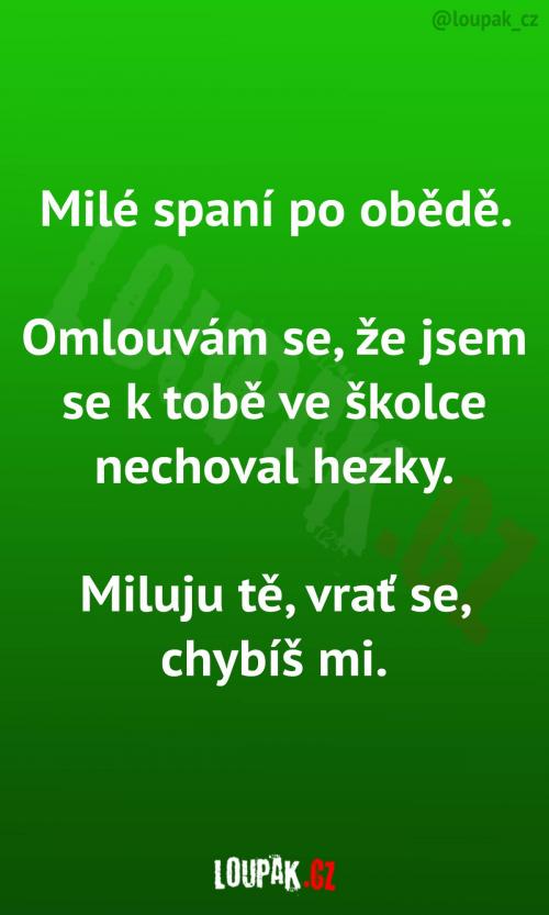  Milé spaní po obědě... 