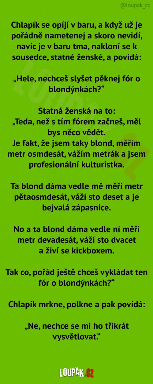  Opilej chlapík vypráví fór o blondýnkách 