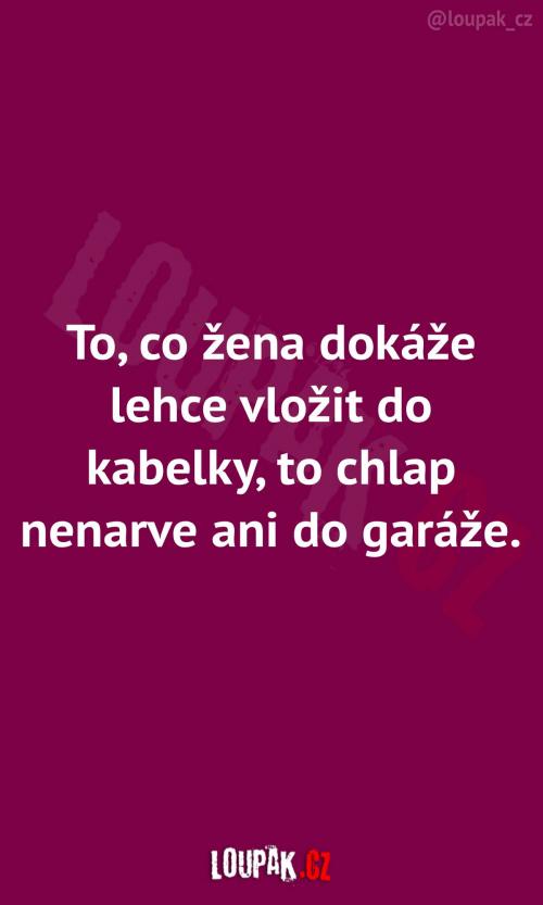 Ženská super schopnost s kabelkou Ženská super schopnost s kabelkou