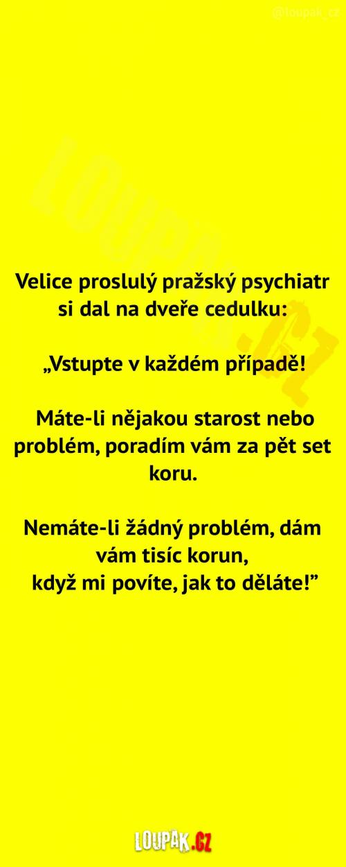 Proslulý pražský psychiatr 