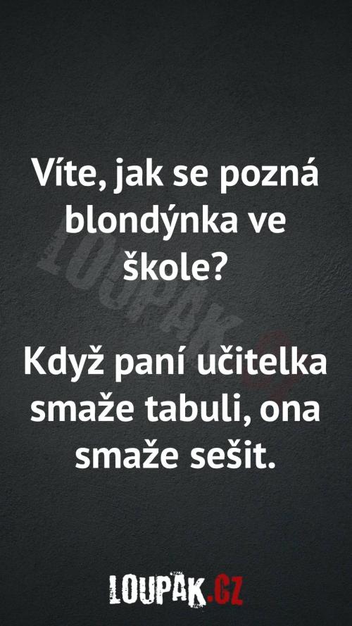  Jak se pozná blondýnka ve škole 